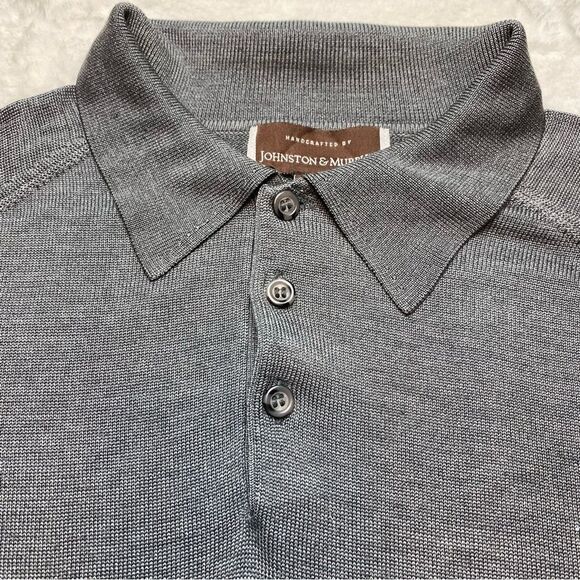 Johnston & Murphy Gray 100% Silk Knit Long Sleeve Pullover Size XL - Picture 5 of 9